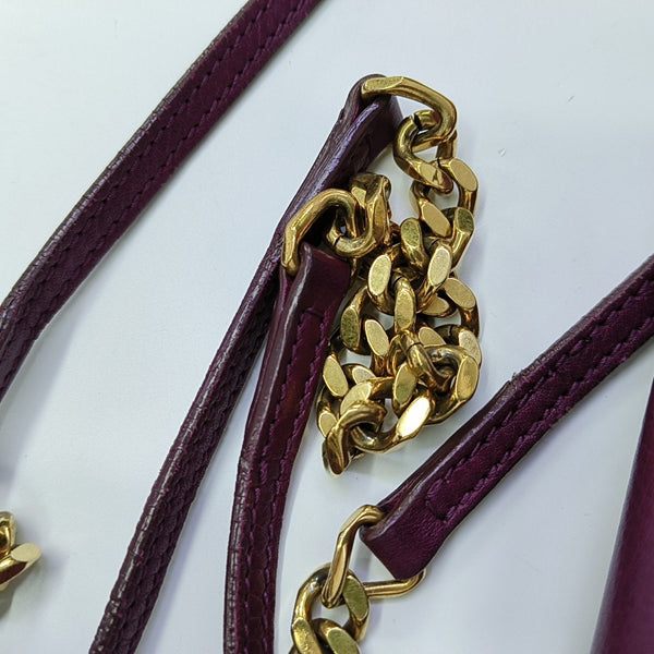 Calfskin Shoulder Bag Purple