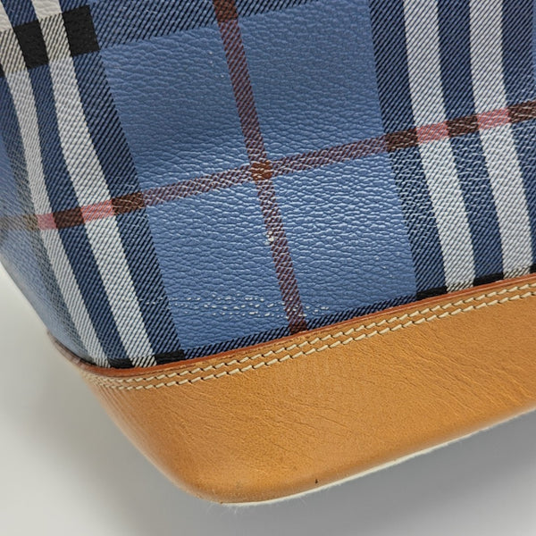Coated Canvas Shoulder Bag Blue