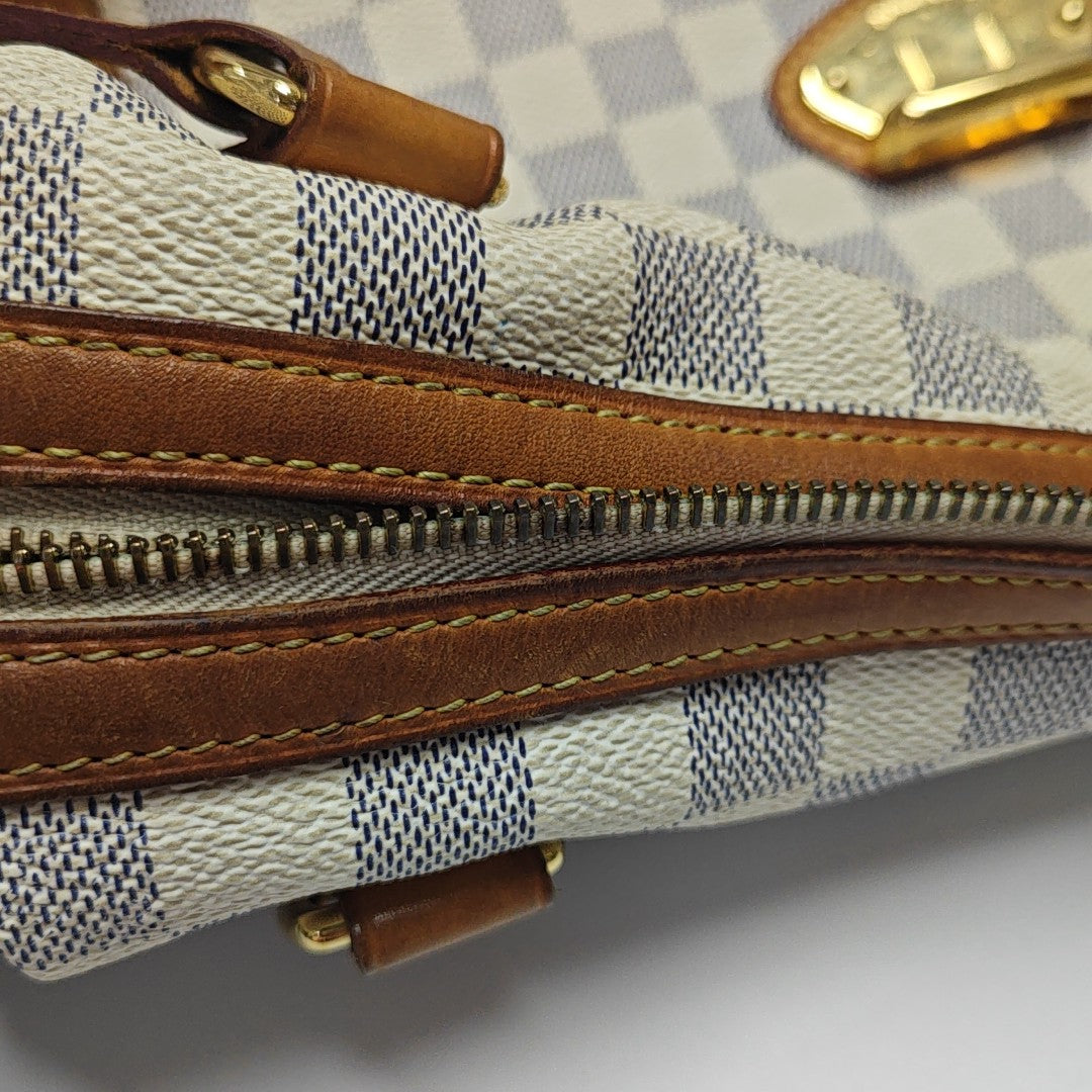 STRESA Damier Azur Coated Canvas White
