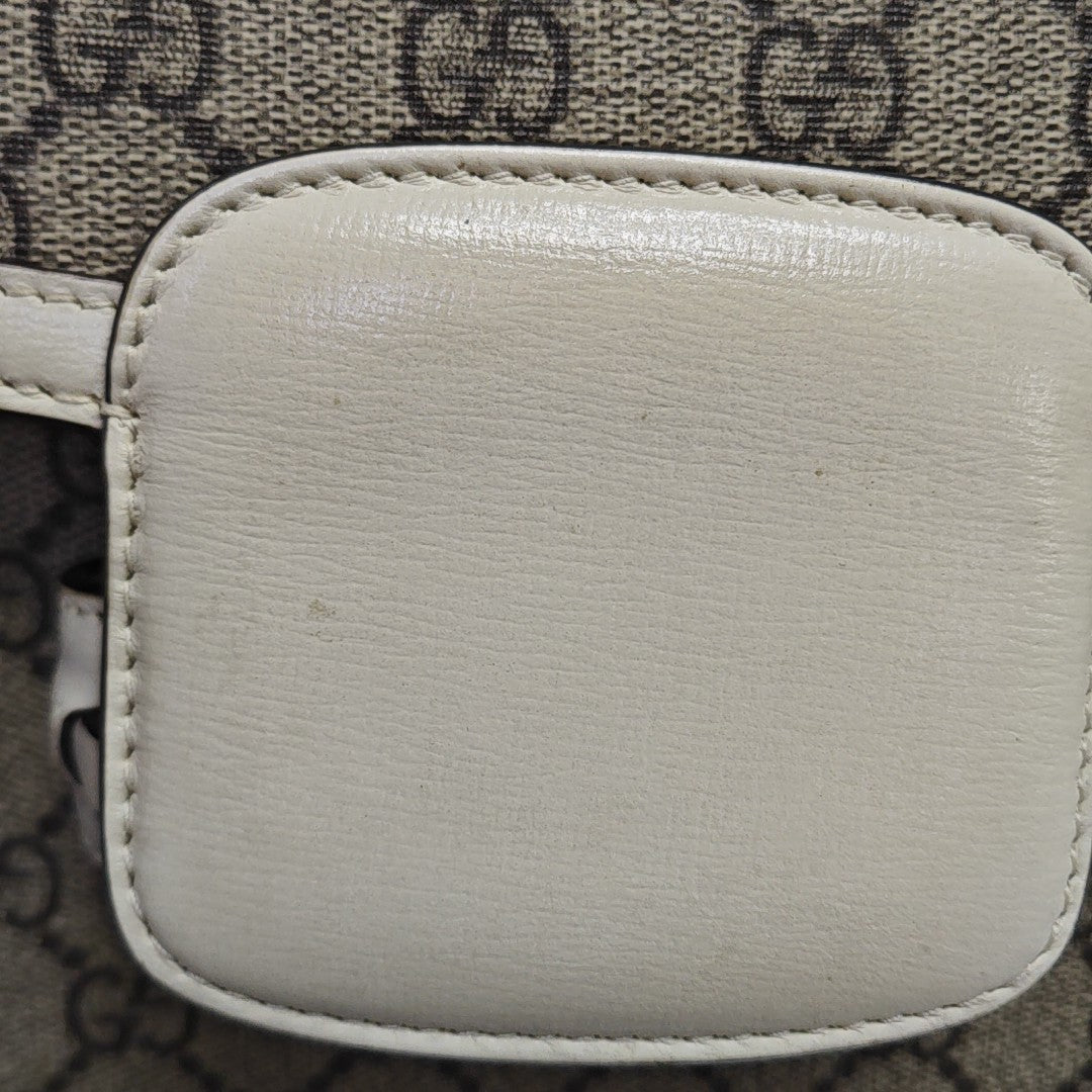 Horsebit 1955 Small Monogram Coated Canvas Beige