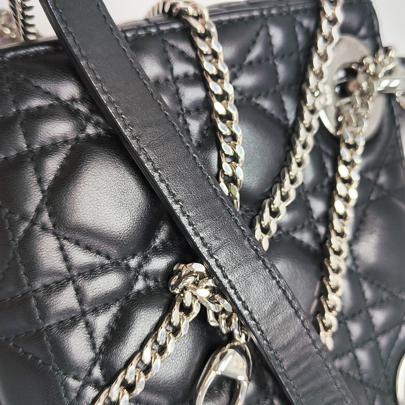 Lady Dior Mini Cannage Lambskin Black