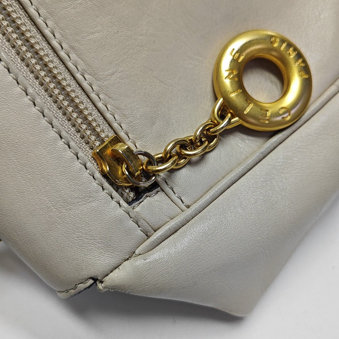 Calfskin Shoulder Bag Beige