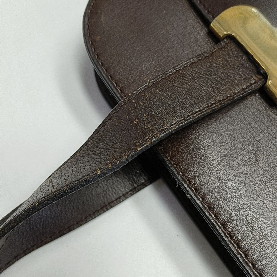 Calfskin Top Handle Bag Brown