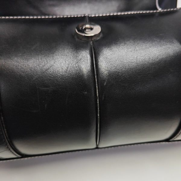 Calfskin Top Handle Bag Black