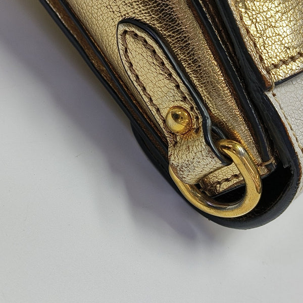 Calfskin Shoulder Bag Gold