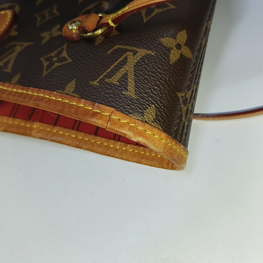 NEVERFULL MM Monogram Coated Canvas Brown