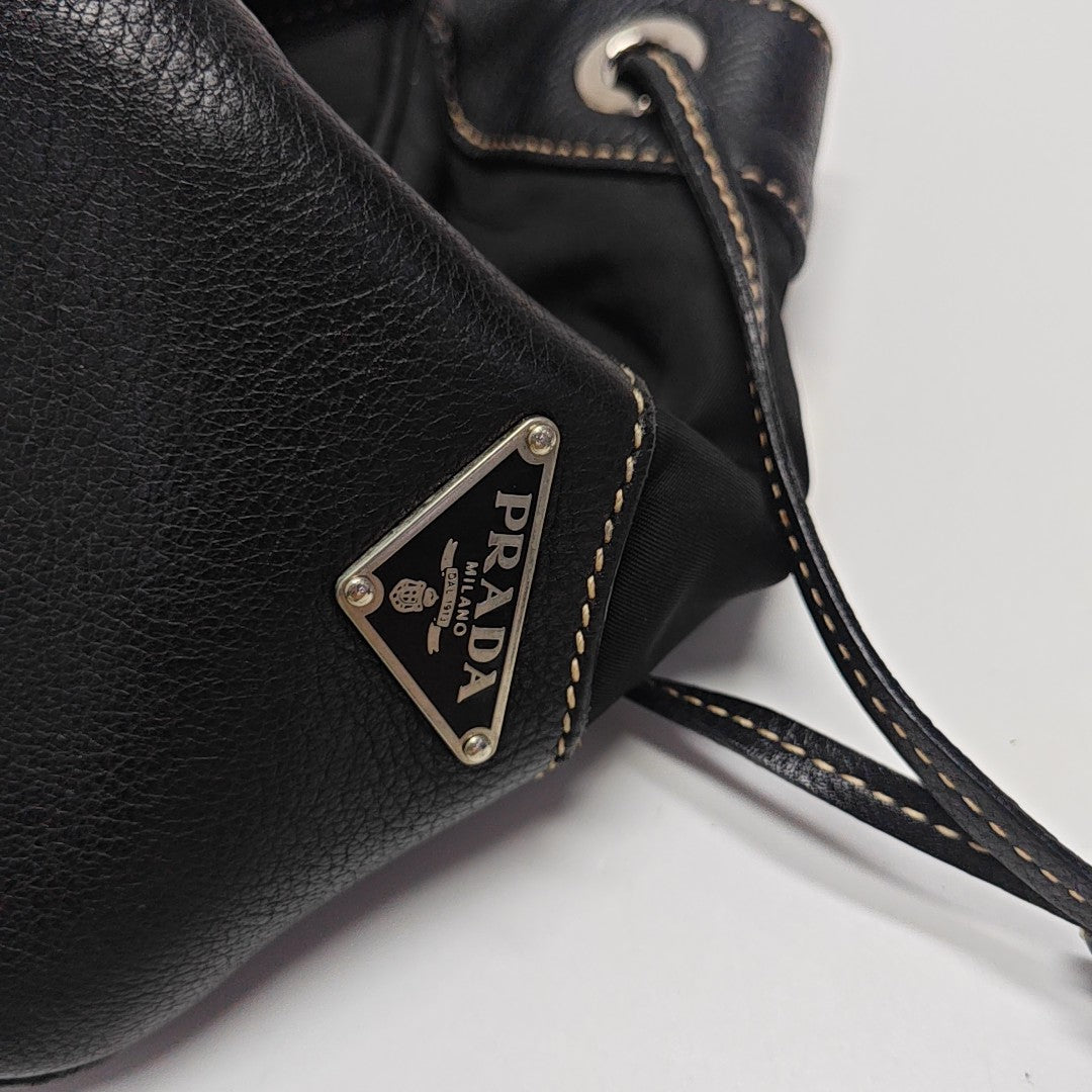 Nylon Top Handle Bag Black