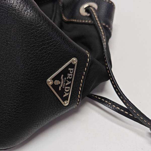 Nylon Top Handle Bag Black