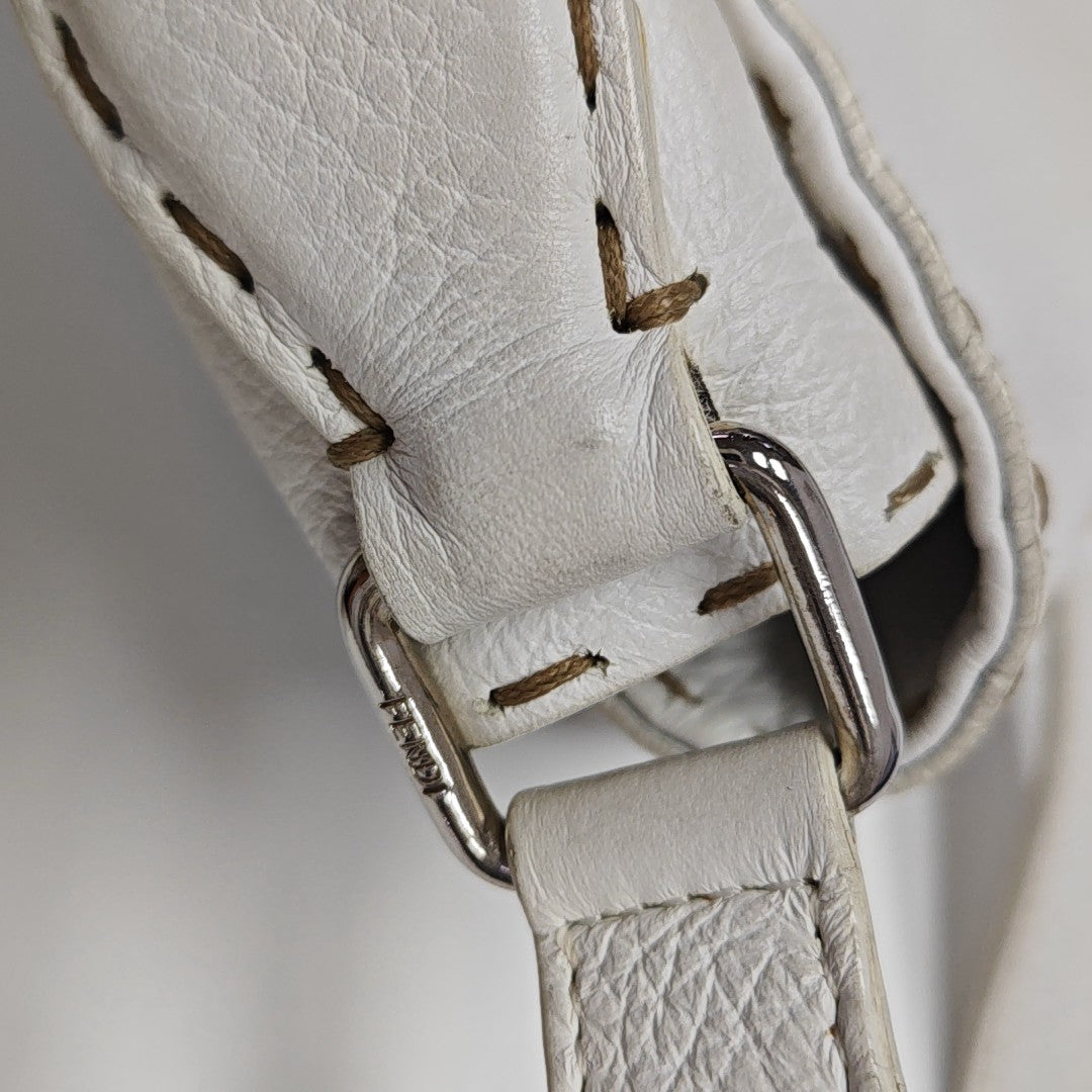 Quilted Calfskin Shoulder Bag White