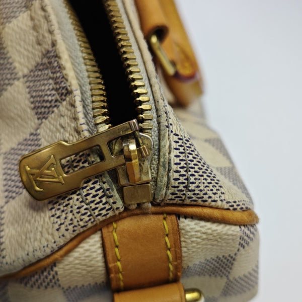 SPEEDY 25 Damier Azur Coated Canvas White