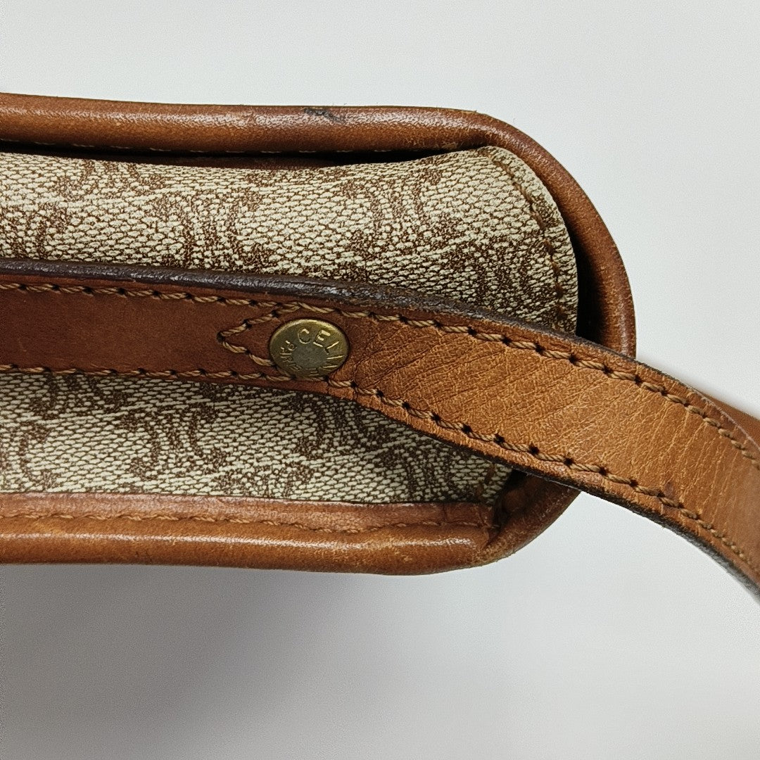 Coated Canvas Crossbody Bag Beige