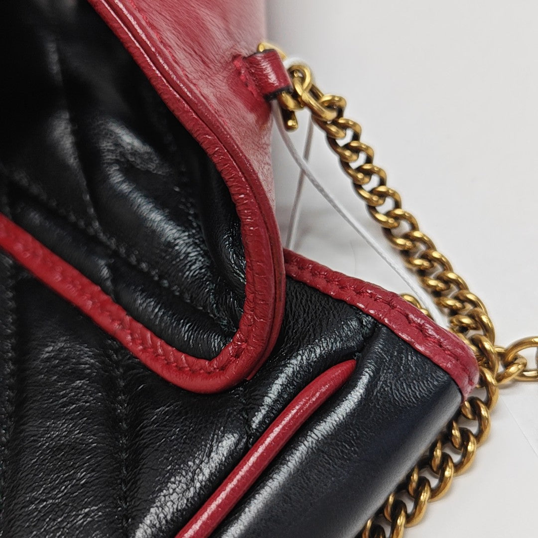 GG Marmont Super Mini Quilted Calfskin Black