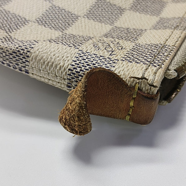SALEYA PM Damier Azur Coated Canvas White
