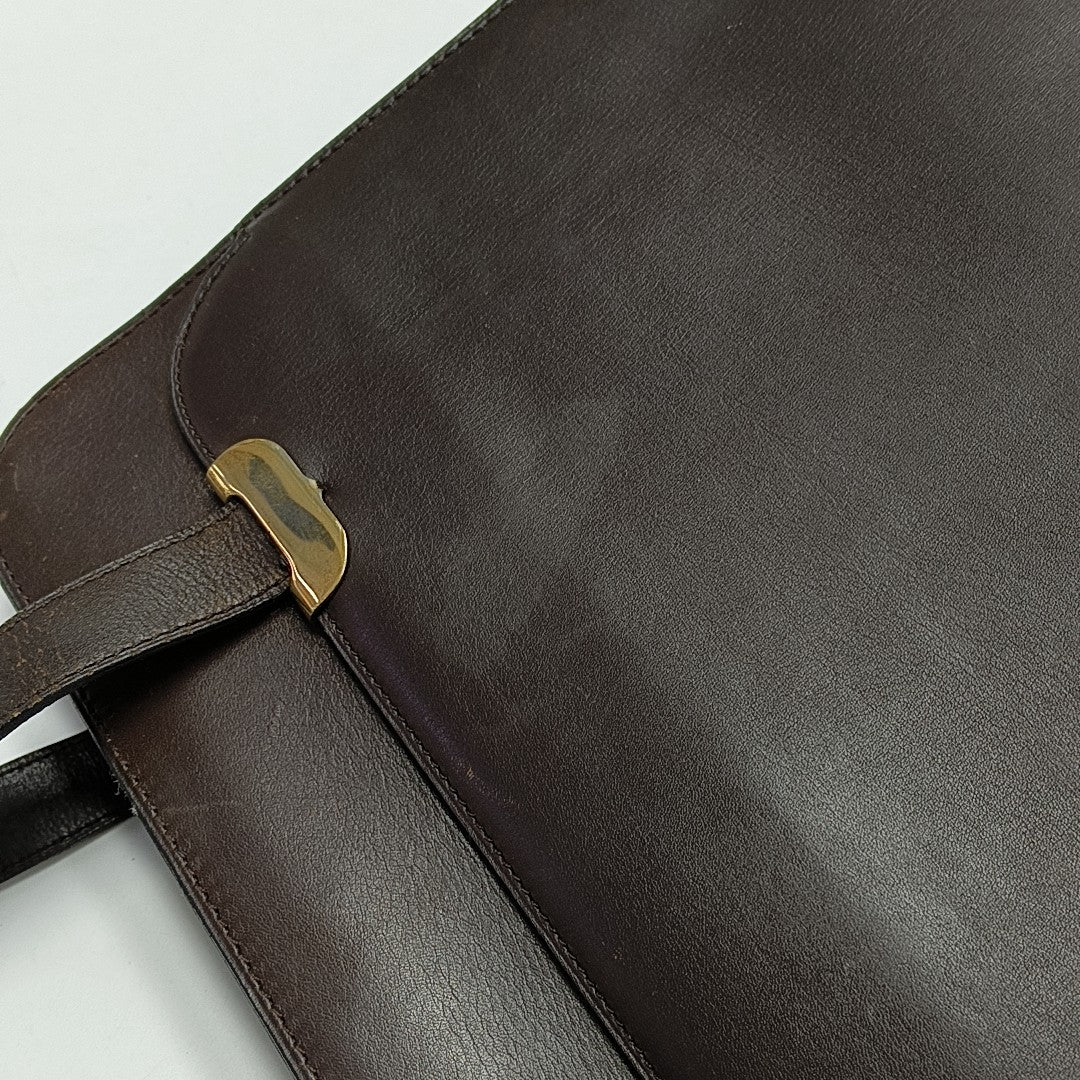 Calfskin Top Handle Bag Brown