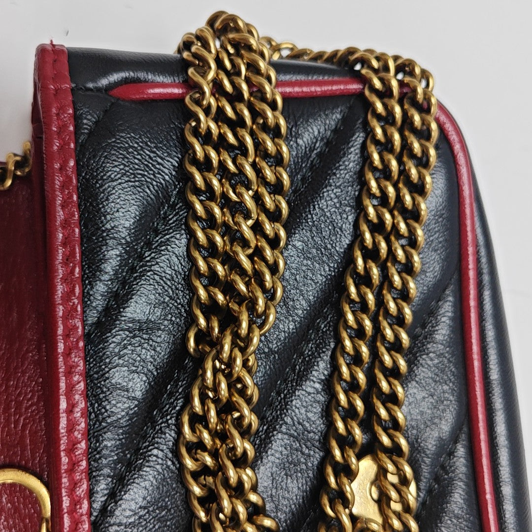 GG Marmont Super Mini Quilted Calfskin Black