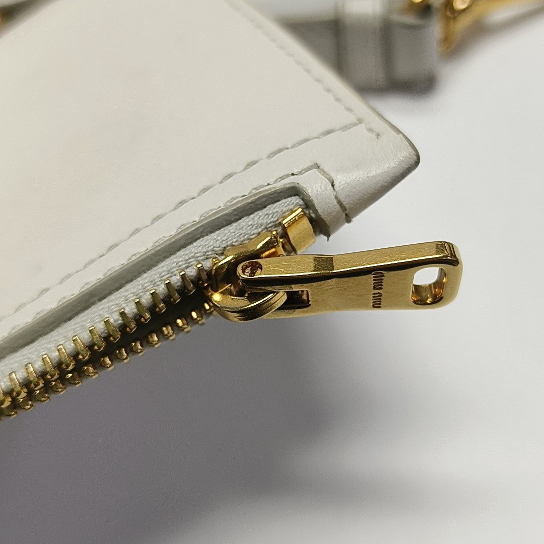 Leather Shoulder Bag White