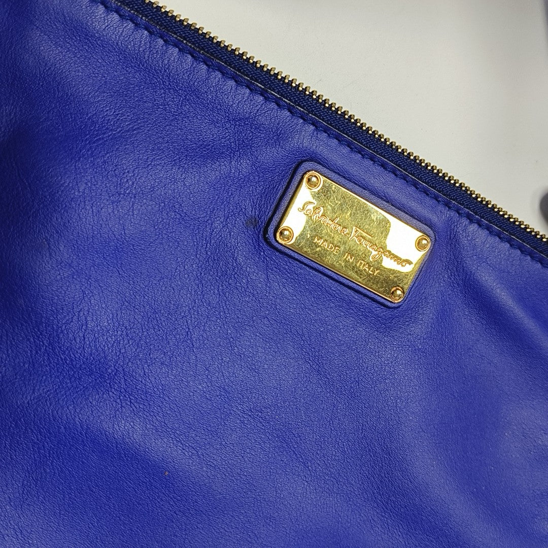 Calfskin Shoulder Bag Blue