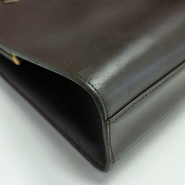 Calfskin Top Handle Bag Brown
