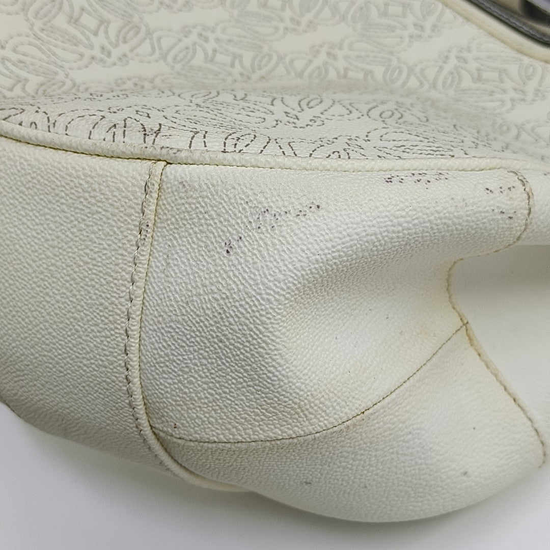 Monogram Calfskin Shoulder Bag White
