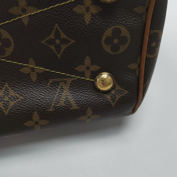 Monogram Coated Canvas Top Handle Bag Brown
