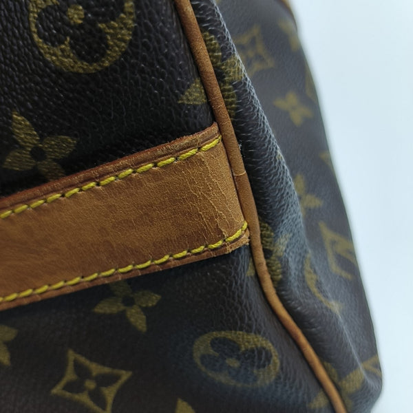 KEEPALL 50 Monogram Coated Canvas Brown
