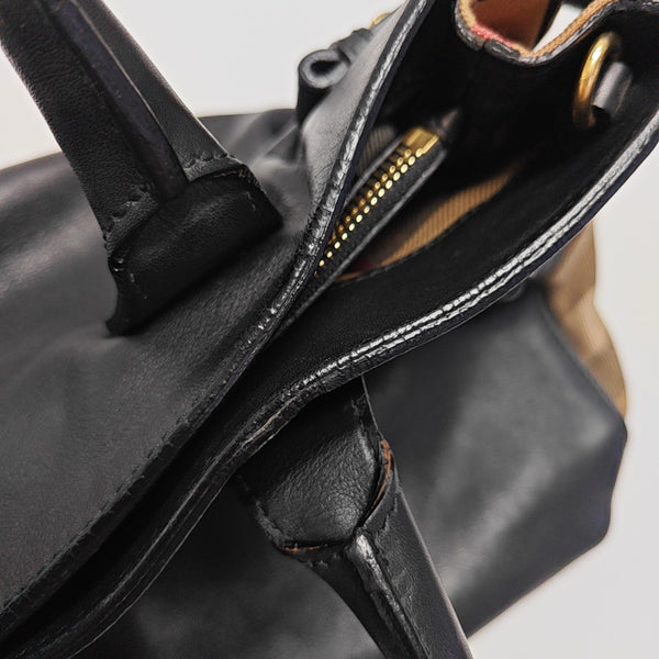 The Banner Medium Calfskin Black