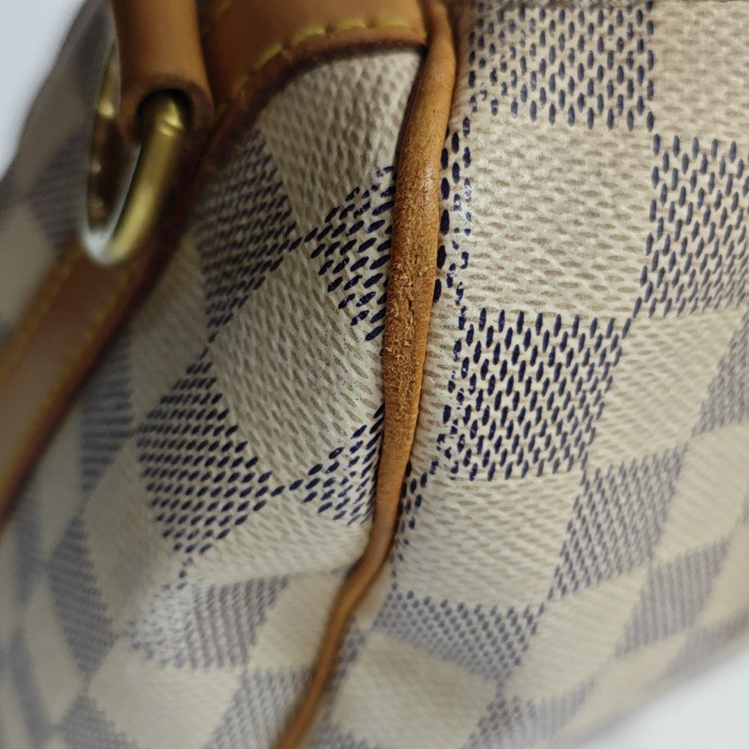 SPEEDY 25 Damier Azur Coated Canvas White