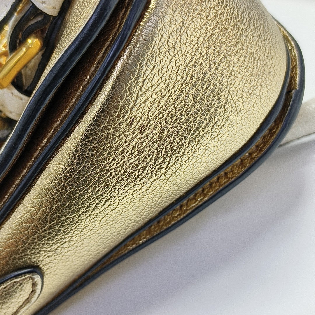 Calfskin Shoulder Bag Gold