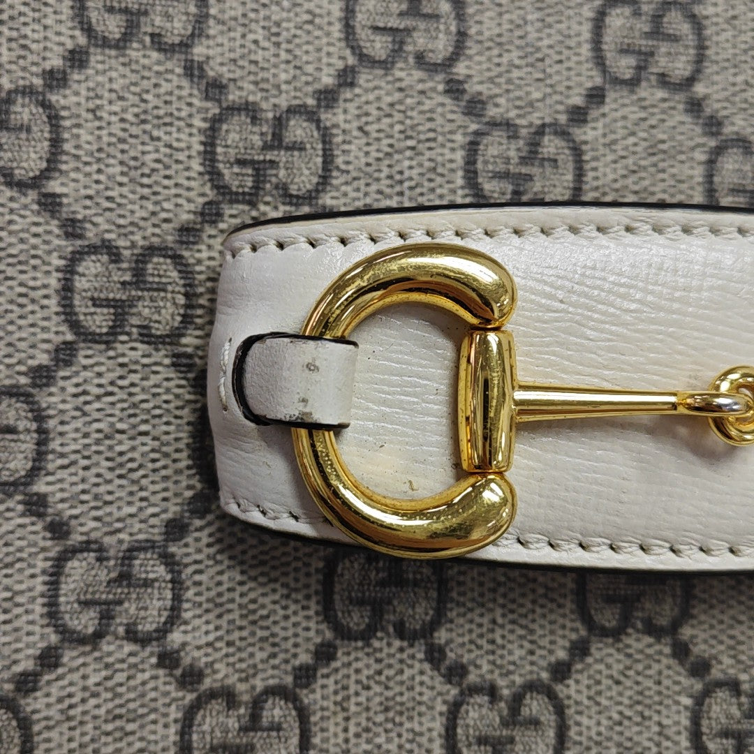 Horsebit 1955 Small Monogram Coated Canvas Beige