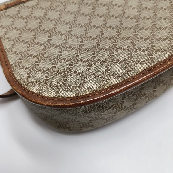 Coated Canvas Crossbody Bag Beige
