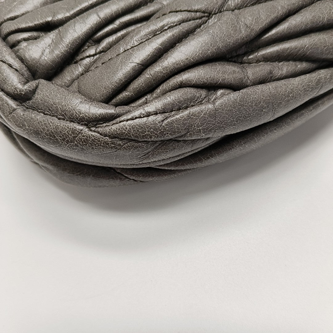 Miu Coffer Quilted Lambskin Gray