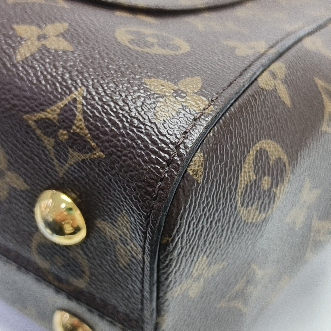CLUNY MM Monogram Coated Canvas Brown