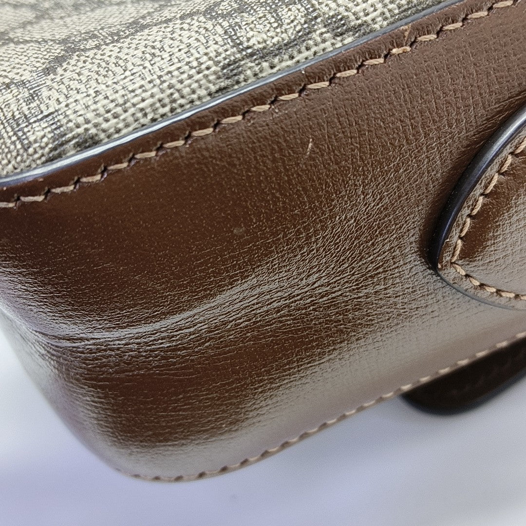Horsebit 1955 Small Coated Canvas Beige