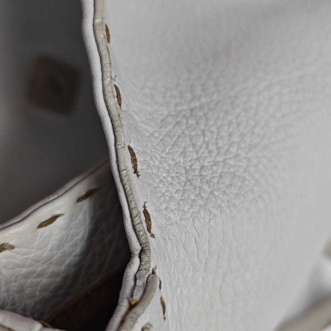 Quilted Calfskin Shoulder Bag White