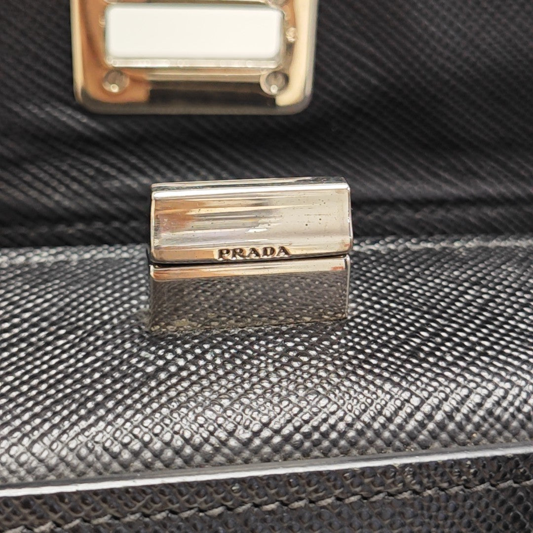 Twin Saffiano Calfskin Black