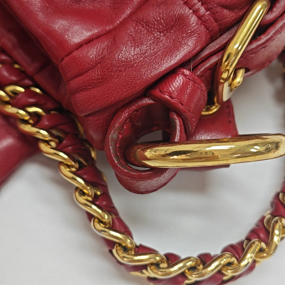 Quilted Lambskin Shoulder Bag Red