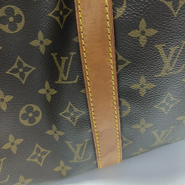 KEEPALL 50 Monogram Coated Canvas Brown