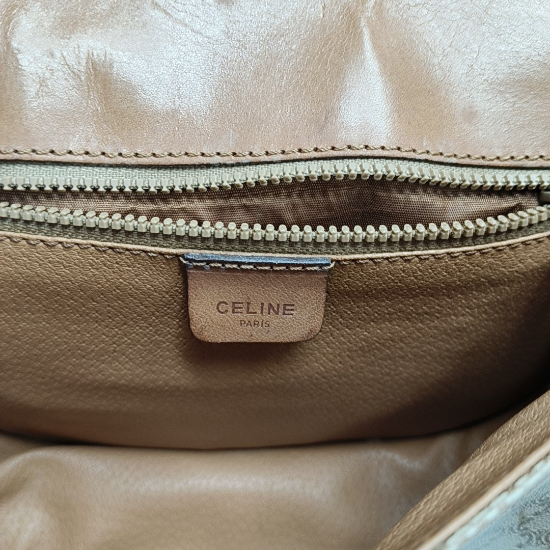 Coated Canvas Crossbody Bag Beige