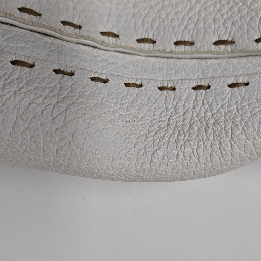 Quilted Calfskin Shoulder Bag White