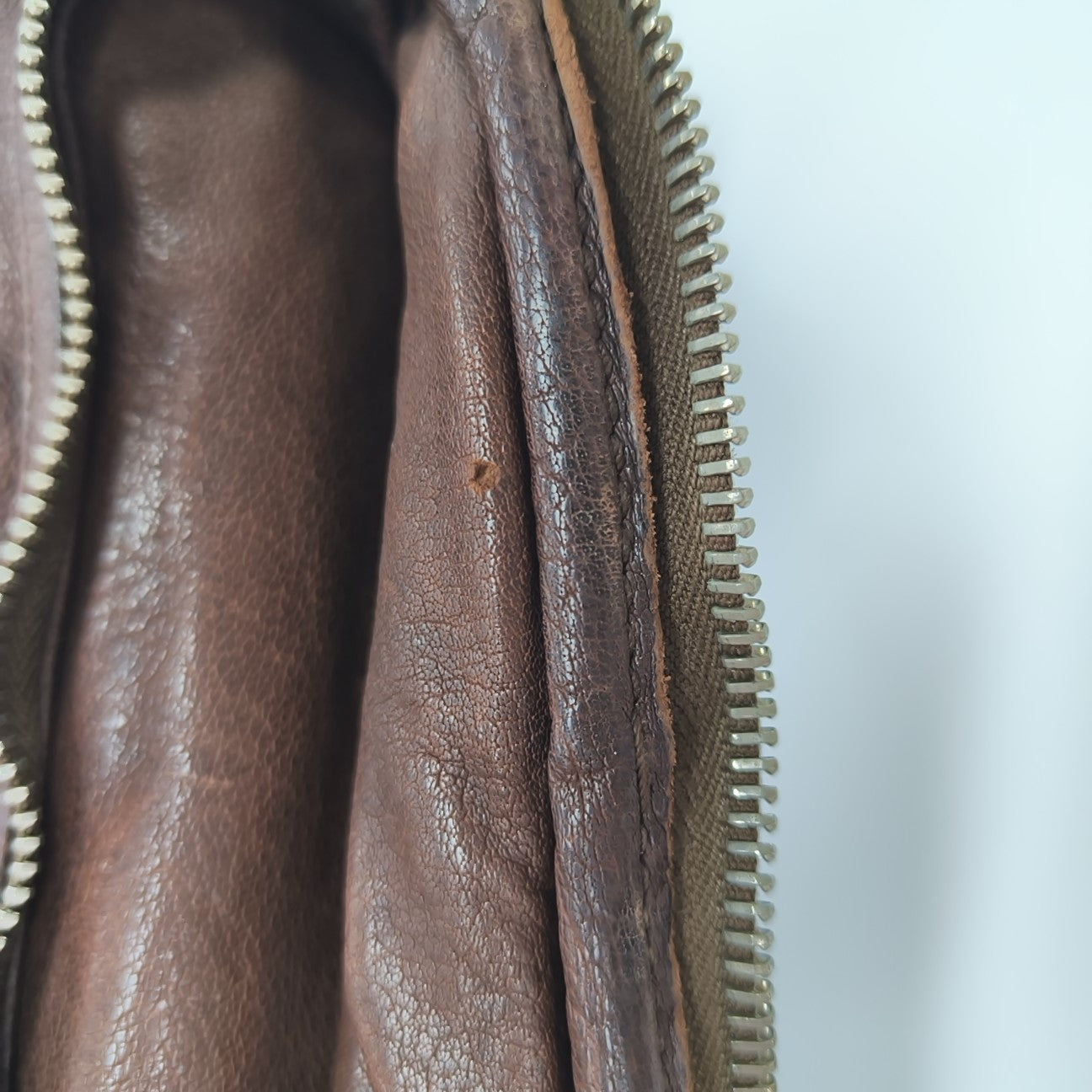 Calfskin Top Handle Bag Brown