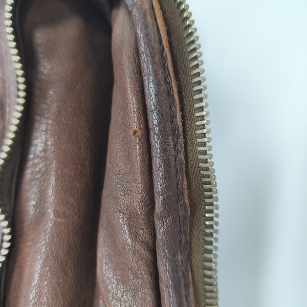 Calfskin Top Handle Bag Brown
