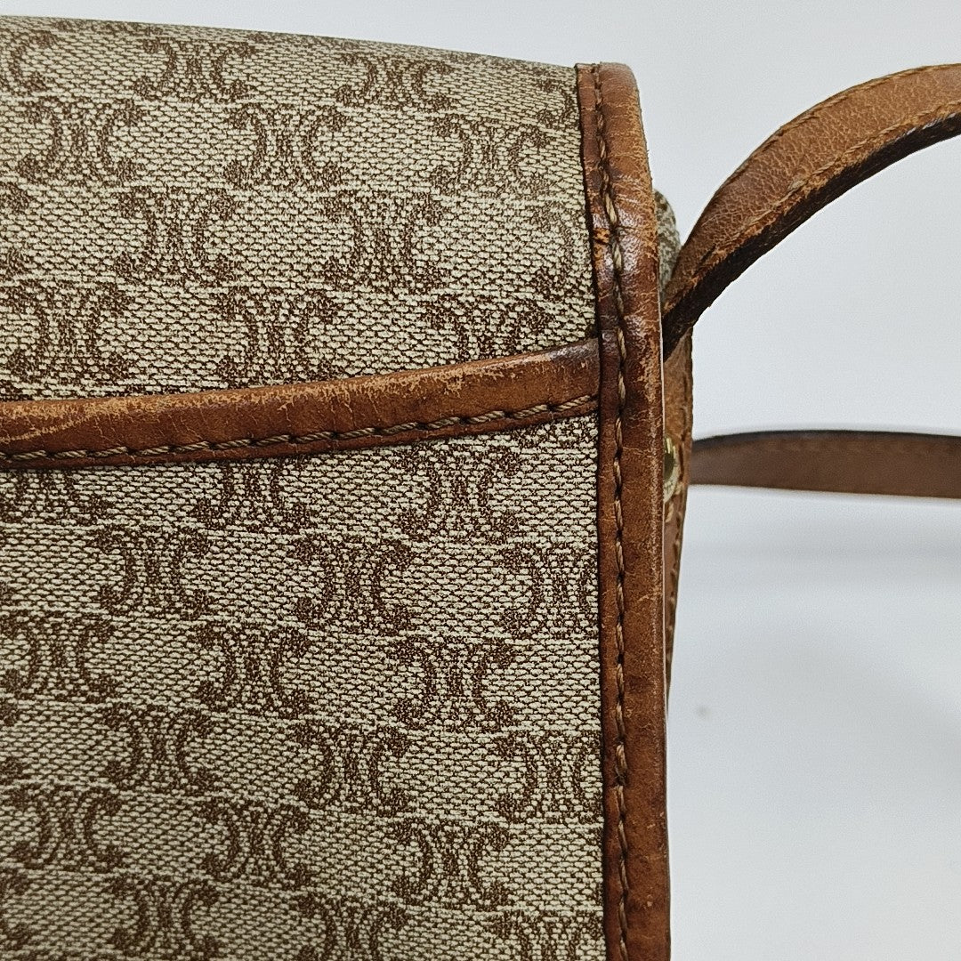 Coated Canvas Crossbody Bag Beige