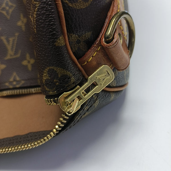 KEEPALL 50 Monogram Coated Canvas Brown