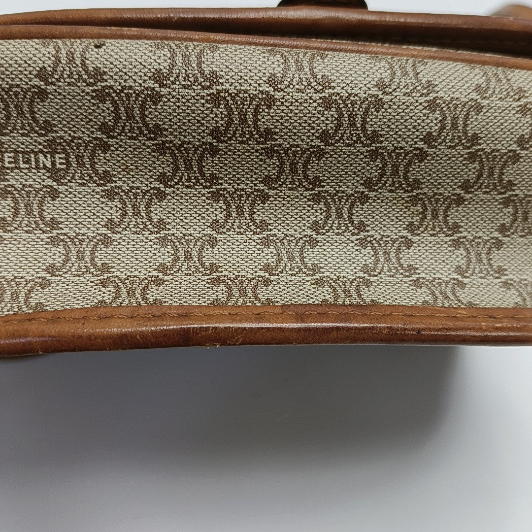 Coated Canvas Crossbody Bag Beige