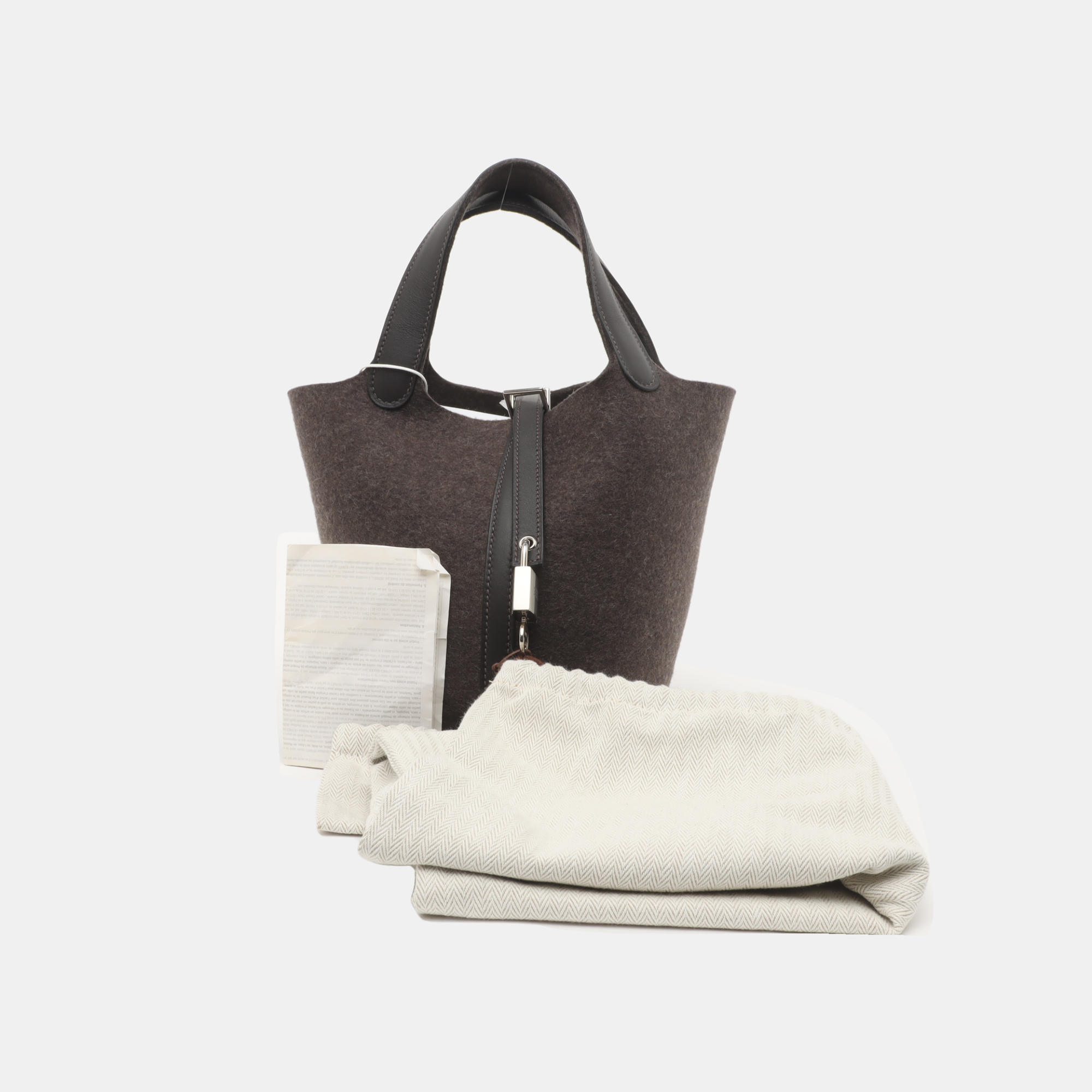 Authenticated pre-owned  Picotin Lock 18 Felt Gray - Handbags at Looply