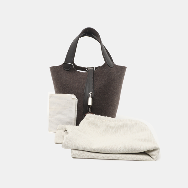 Authenticated pre-owned  Picotin Lock 18 Felt Gray - Handbags at Looply