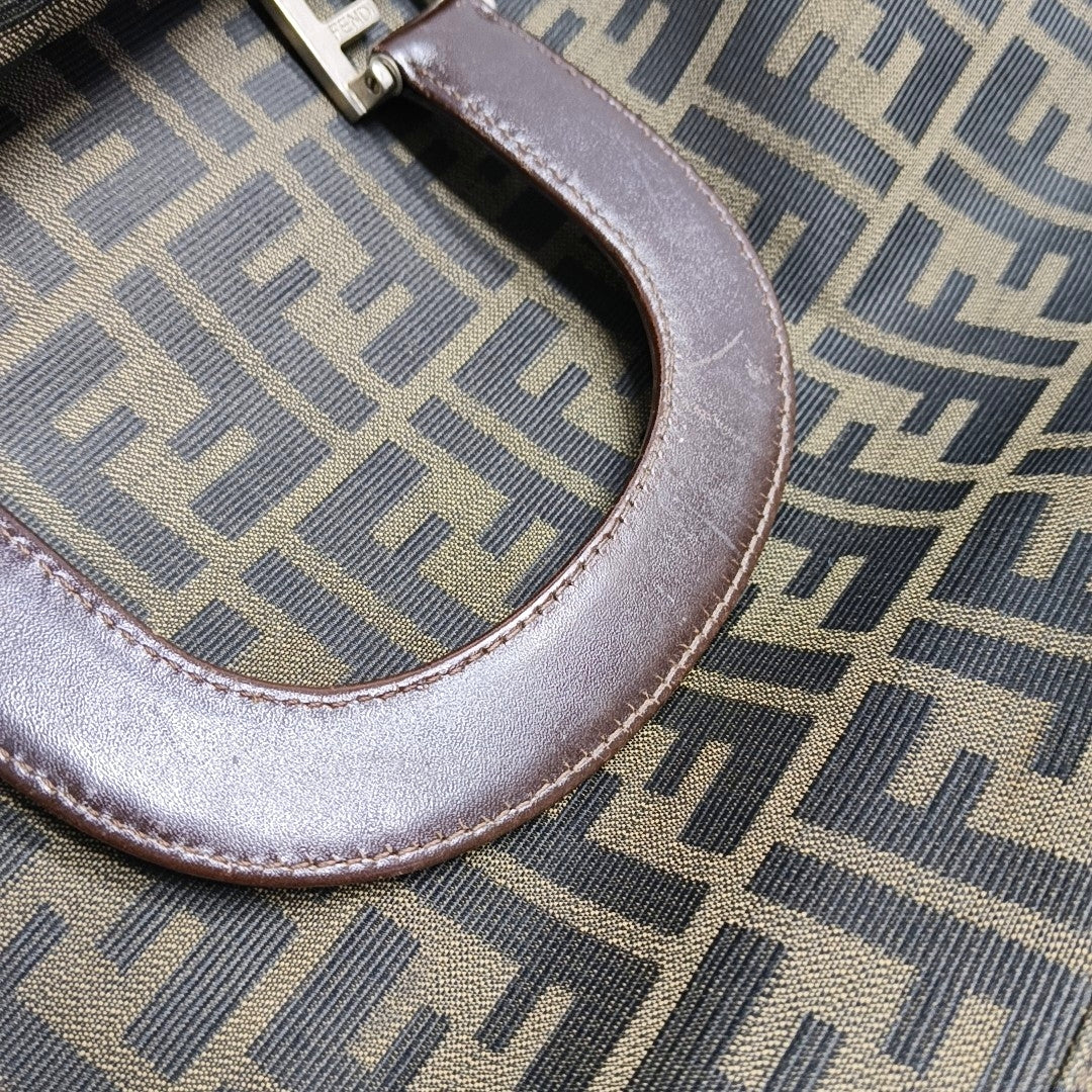 Authenticated pre-owned  Ff Tote Canvas Brown - Top Handle Bag at Looply