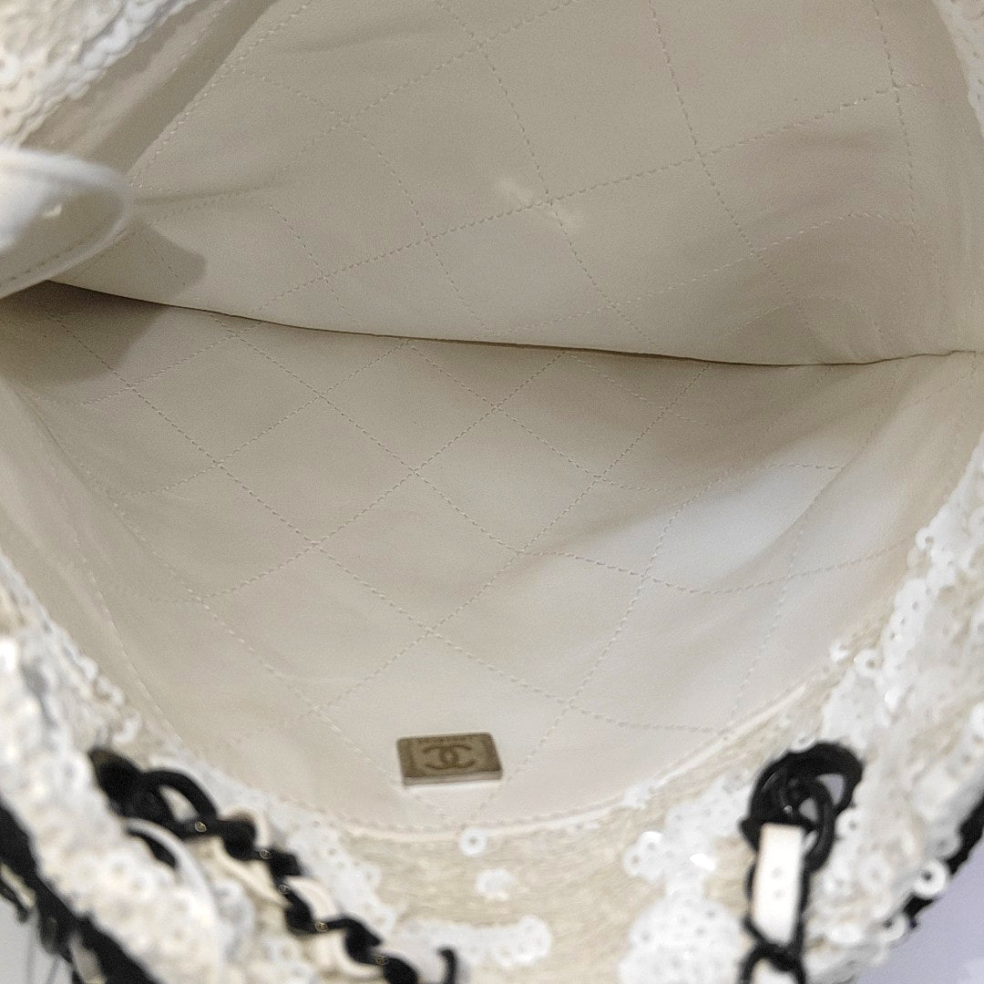 Sequins Shoulder Bag White