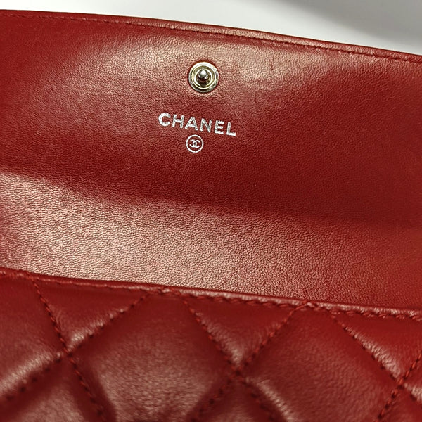 Authenticated pre-owned  Boy Chanel WOC Quilted Lambskin Red Wallet - Wallet at Looply