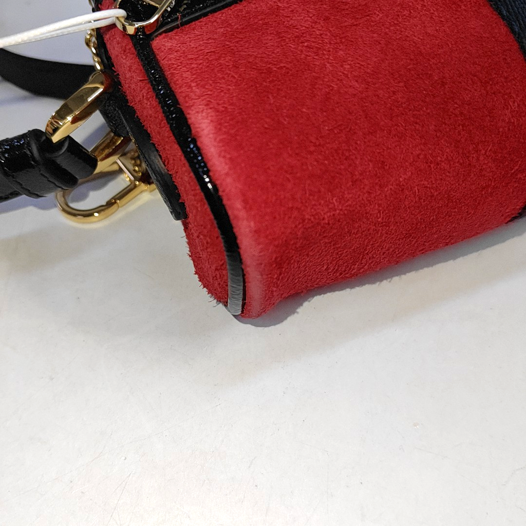 Authenticated pre-owned  Ophidia Mini Suede Red - Crossbody Bag at Looply
